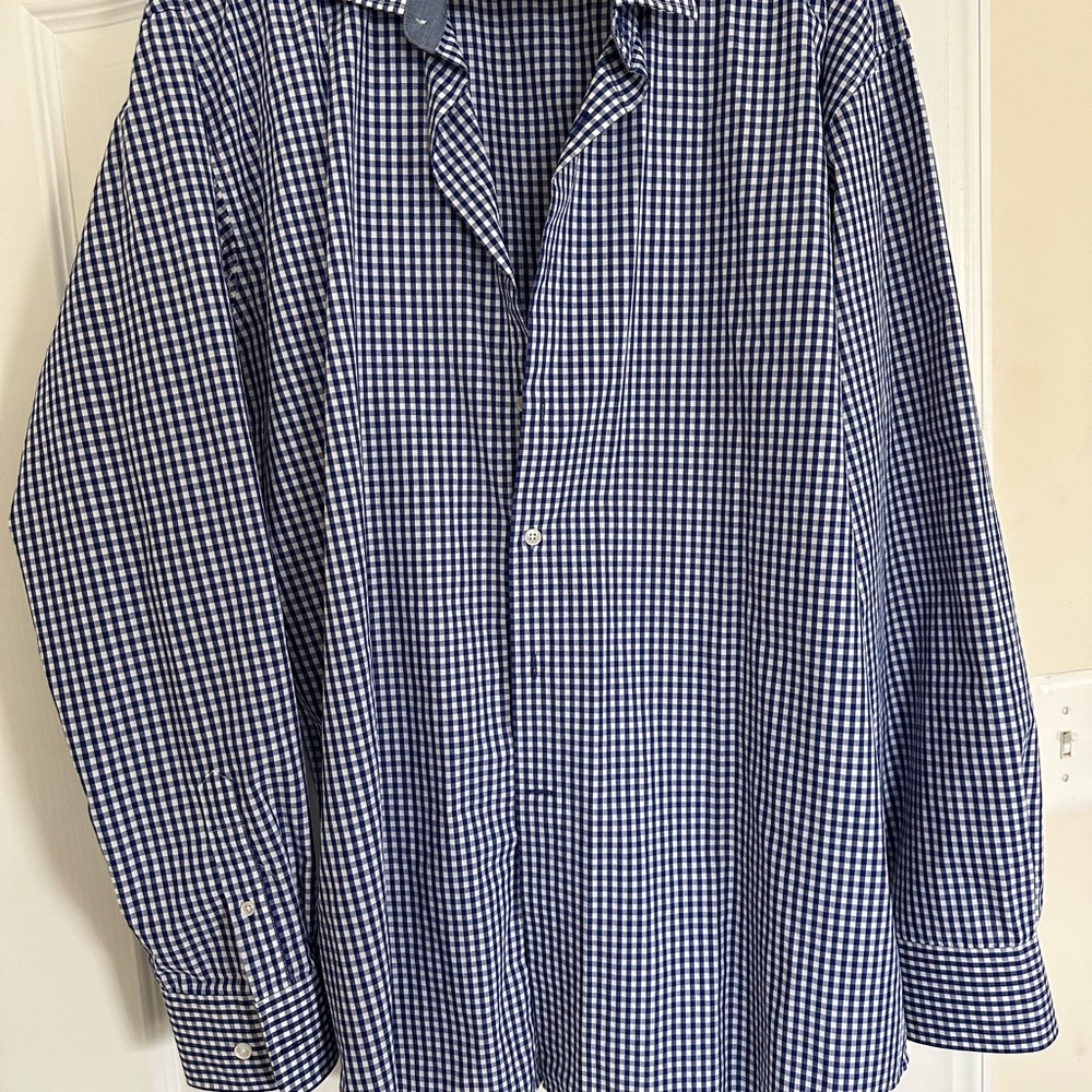 Men's 2XLT Blue Checkered Shirt